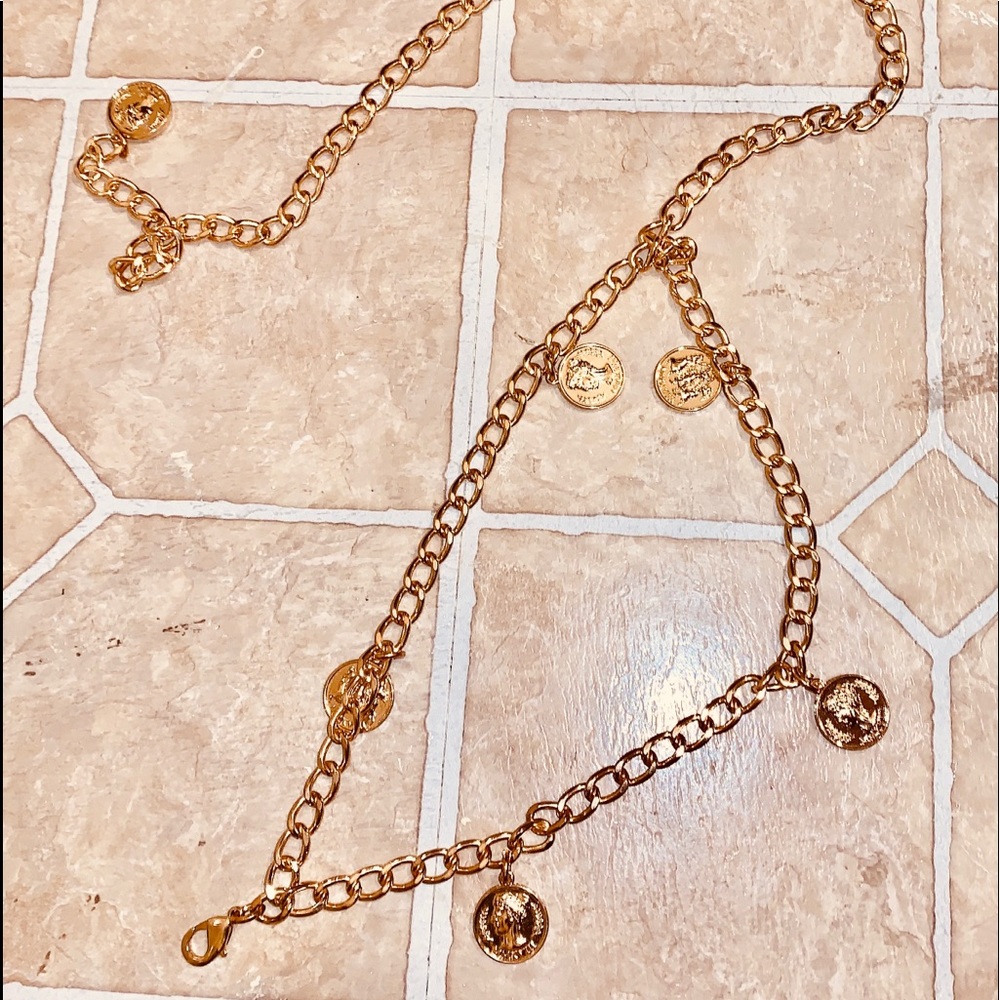 Gold Coin Layered Chain Belt